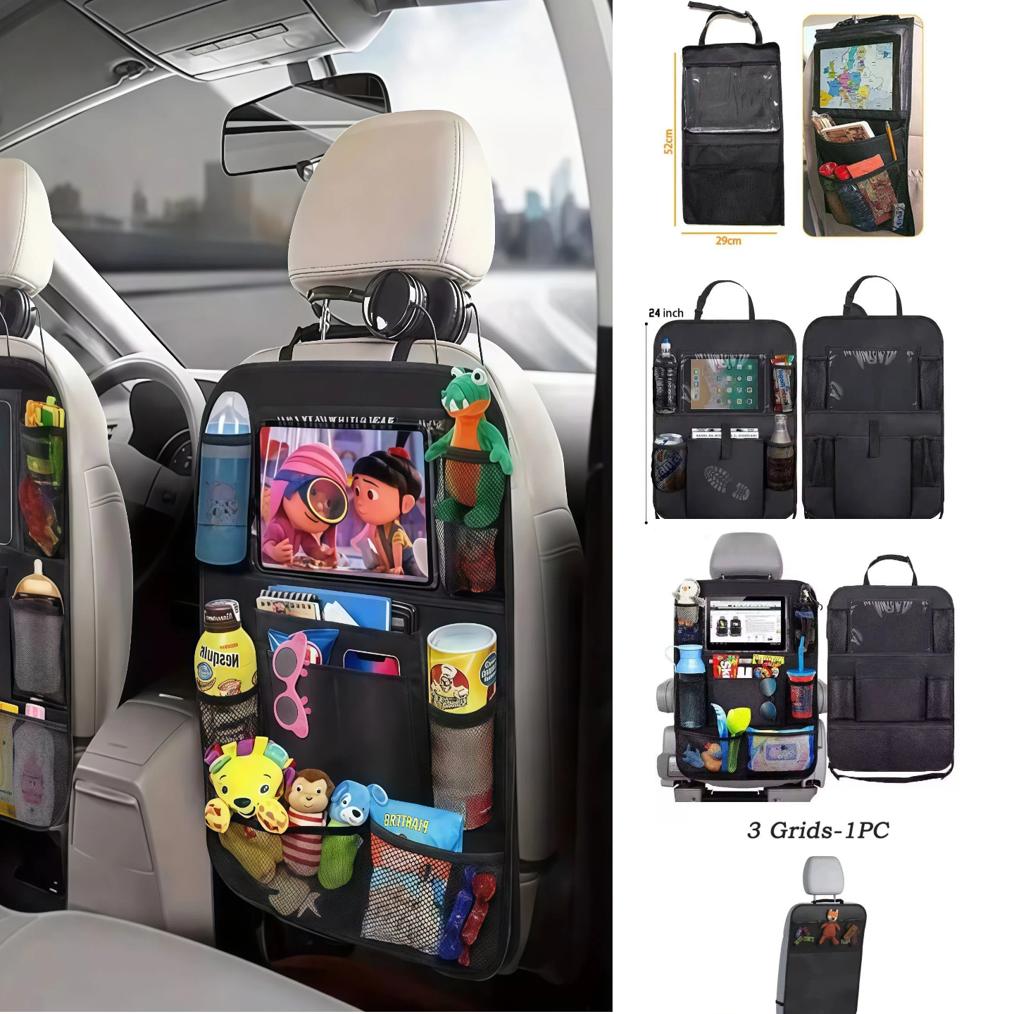 Tablet Accessories Bag - Car Seat Organizer Multifunctional Oxford Fabric
