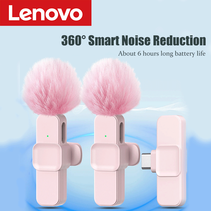 Android Tablet Gaming Accessories - Lenovo Pink Wireless Lavalier Microphone for