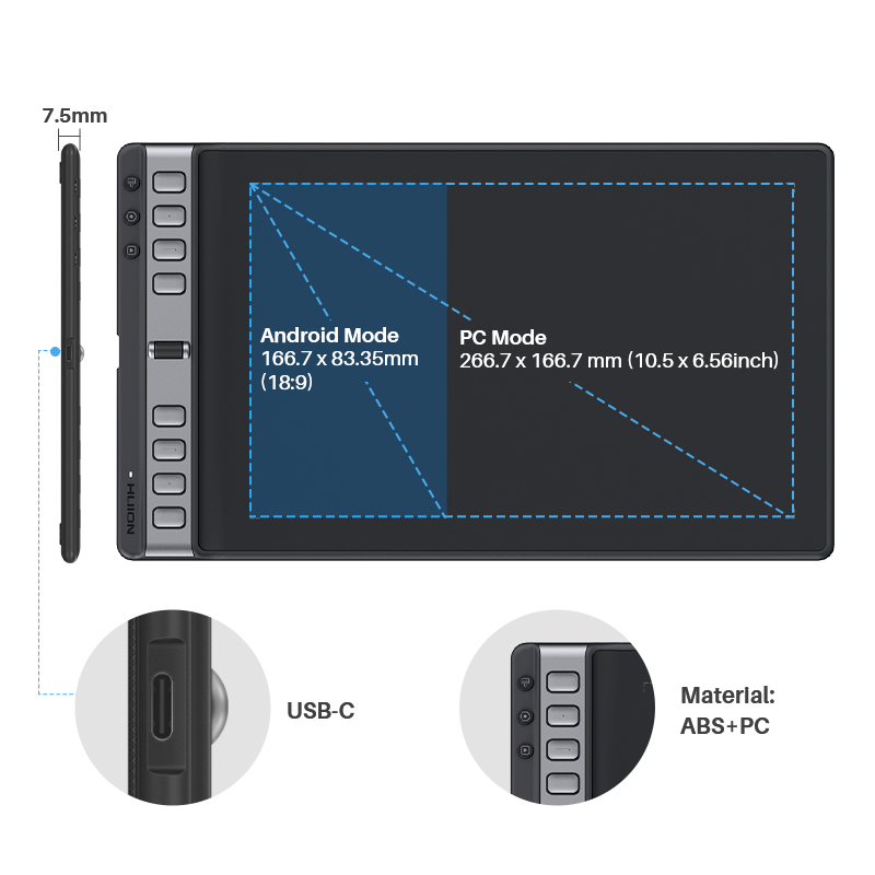 Huion Inspiroy 2 L 10.5 x 6.56 - Huion Tablet Accessories incelemesi ve fiyatı