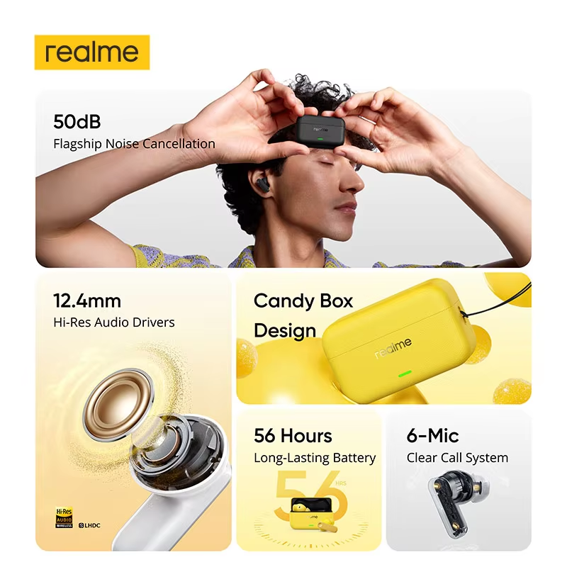 Global Version realme buds T50 - Realme Tablet Accessories incelemesi ve fiyatı