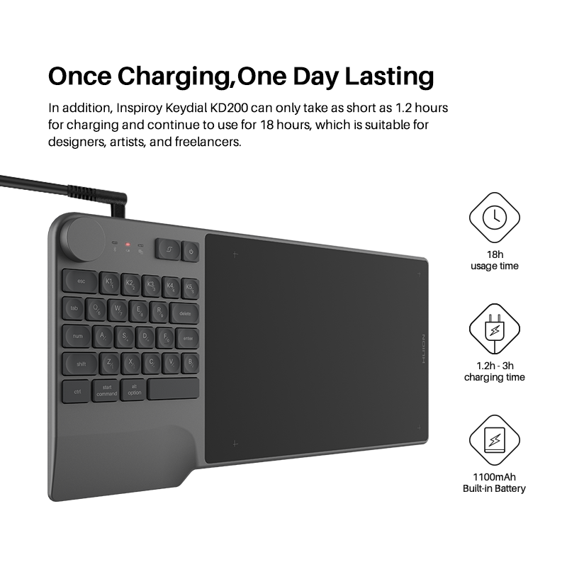 Huion KD200 Inspiroy Keydial W - Huion Tablet Accessories incelemesi ve fiyatı
