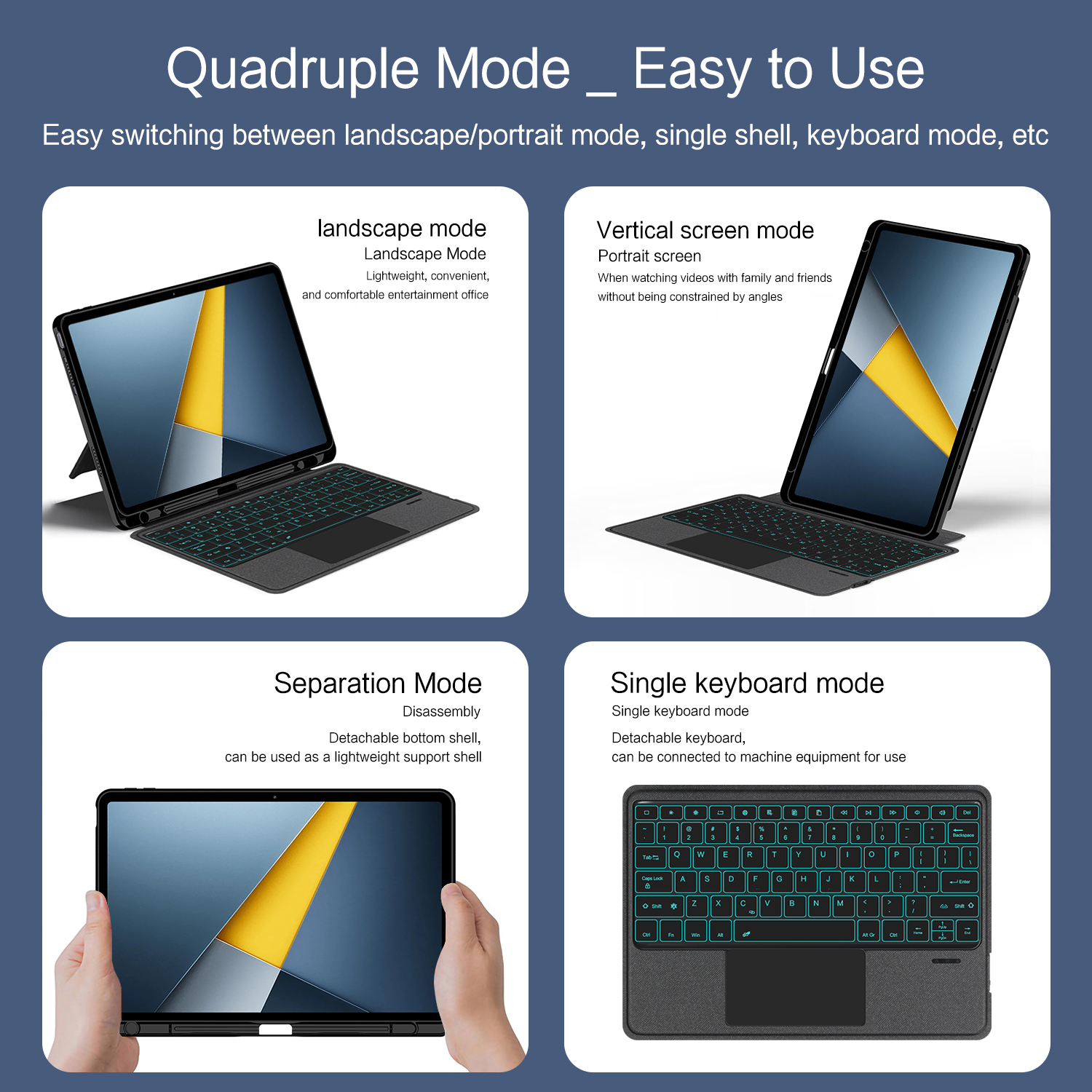 Detachable Magic Keyboard Case - Poco Tablet Accessories incelemesi ve fiyatı