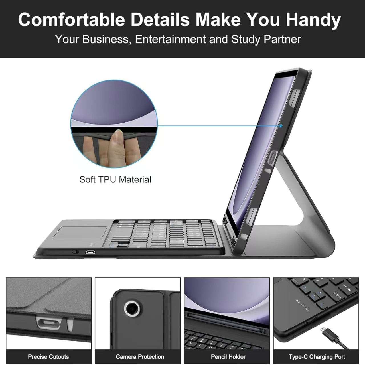 Case for Samsung Galaxy Tab A9 - Samsung Tablet Keyboard Accessories incelemesi ve fiyatı