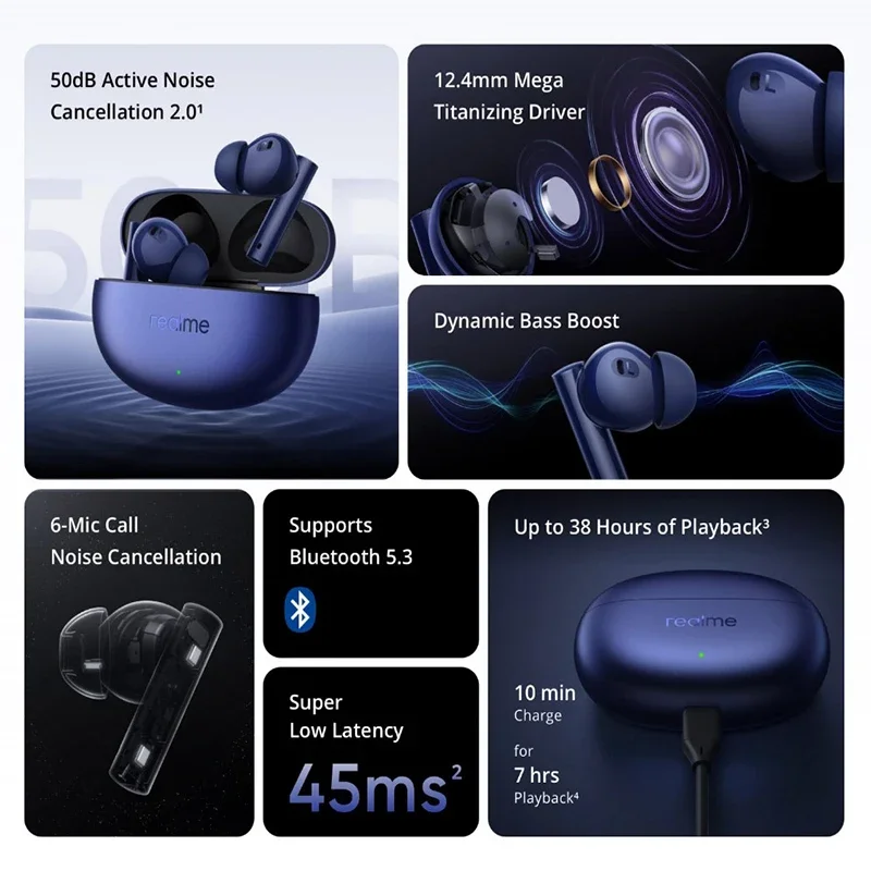 Original Realme Buds Air 5 Ear - Realme Tablet Accessories incelemesi ve fiyatı