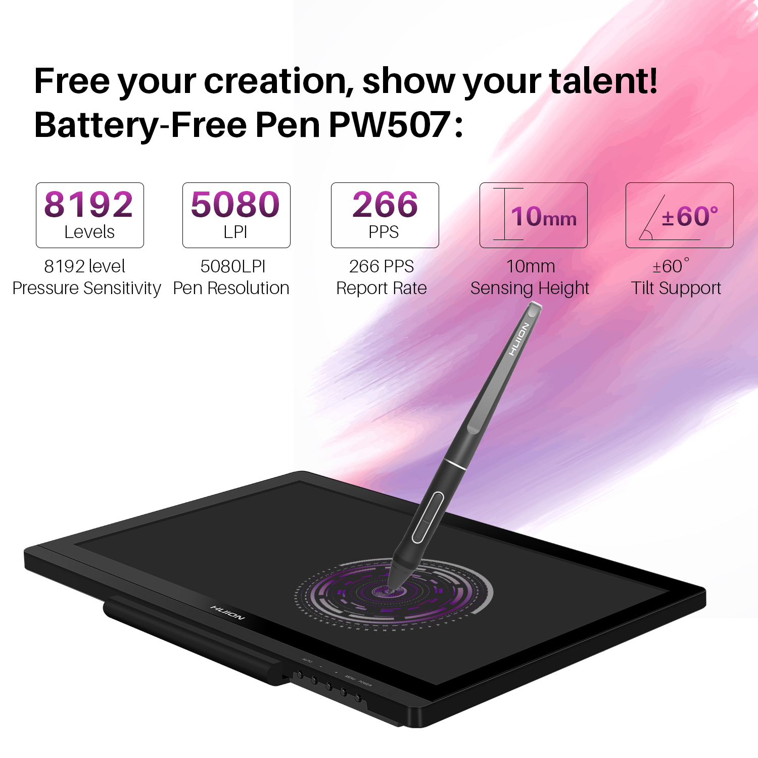 HUION Battery-Free Pen PW507 2 - Huion Tablet Accessories incelemesi ve fiyatı